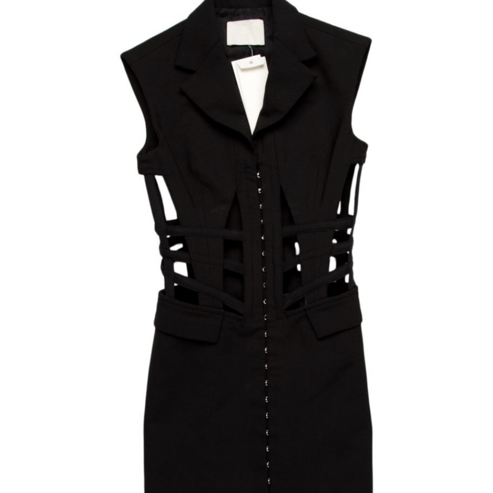 Black Sleeveless Cutout Midi Dress